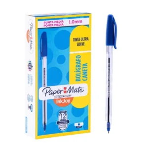 bolígrafo azul kilométrico paper mate — caja