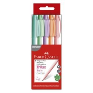 pack 5 lapiceros trilux pastel faber castell